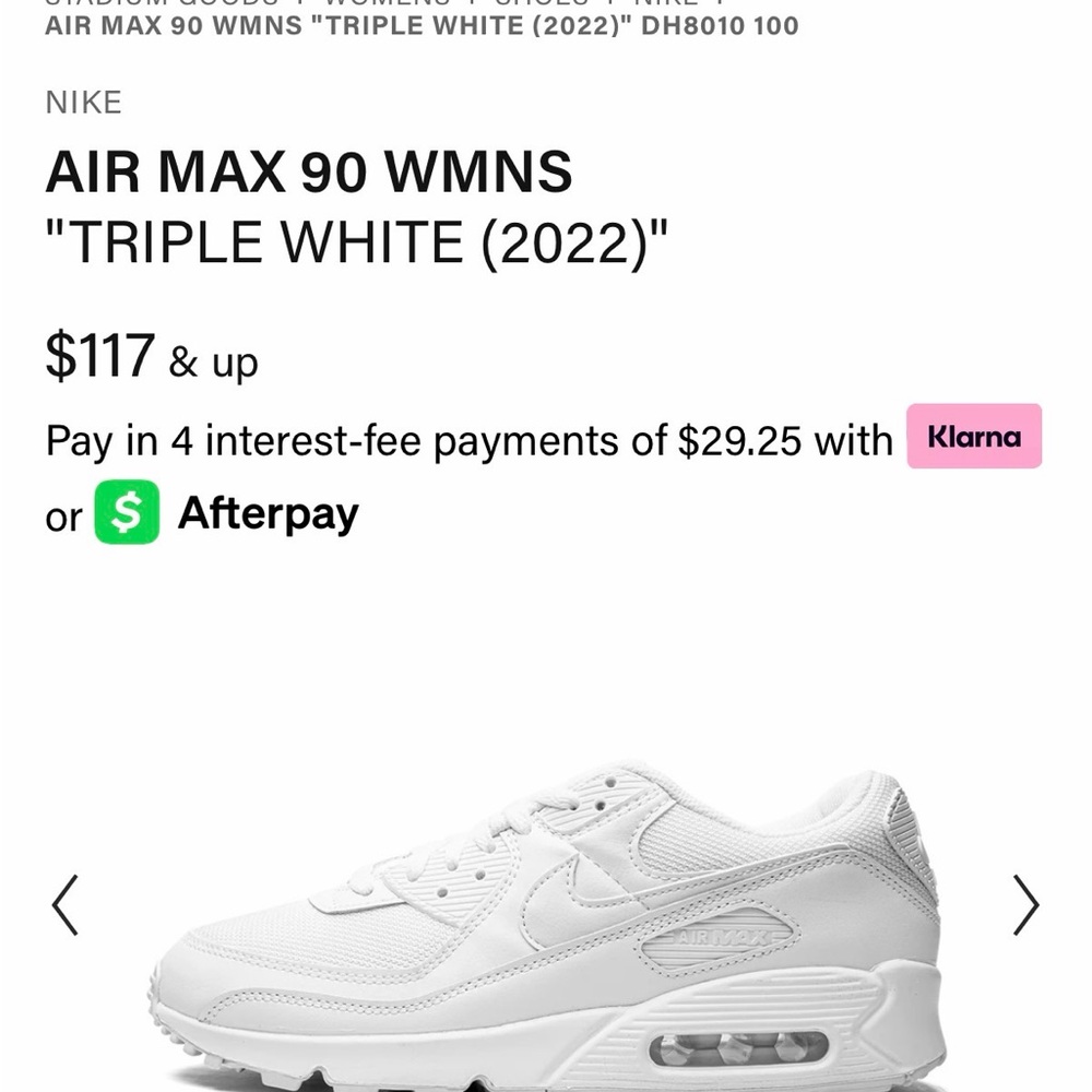 Nike Air Max 90 WMNS White Leather & Mesh Sneakers